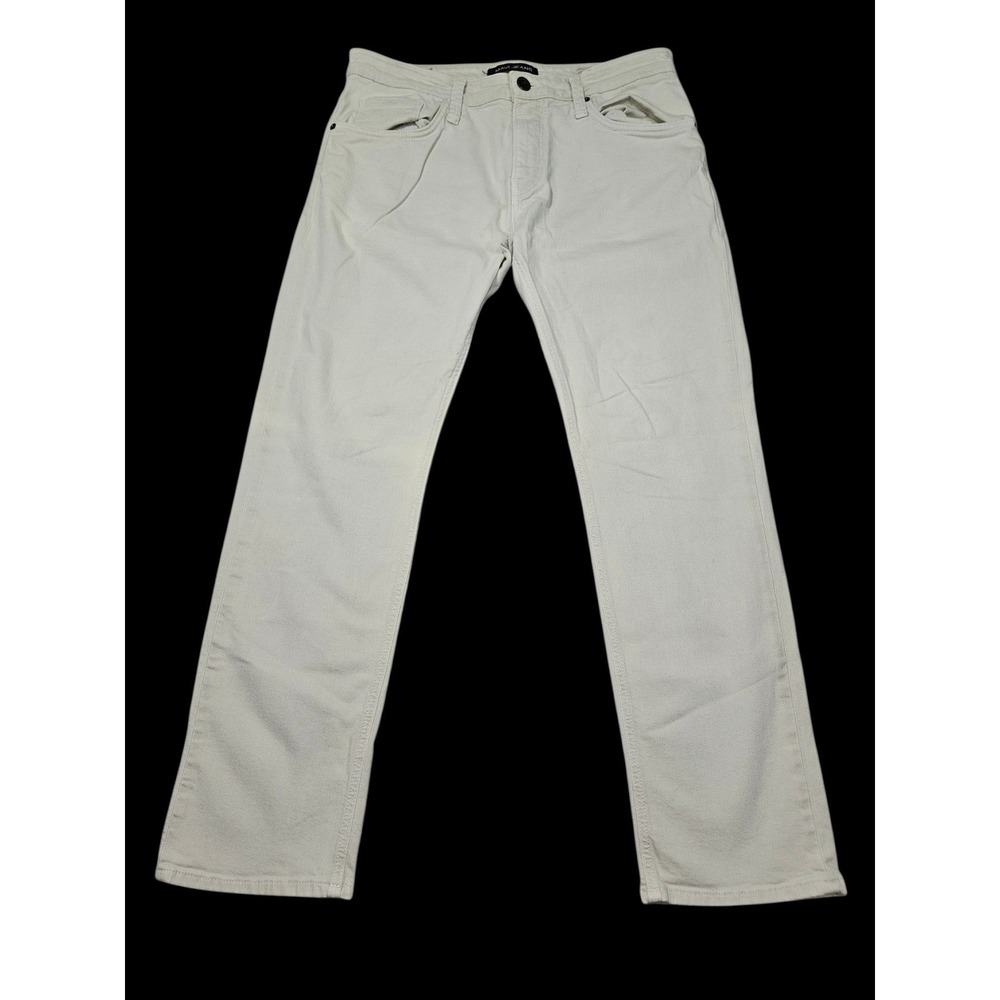Mavi Marcus Slim Straight Leg Jeans Off White Cream Sz 34/30